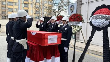 Şehit olan polis memuru Onur Şirin’e acı veda