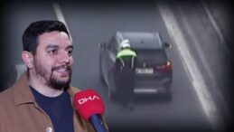 Trafik polisinin hareketi yürek ısıttı! ‘Can güvenliğimi sağlamak için izin vermedi’