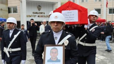 Şehit polis memuru Mesut Acar için merasim düzenlendi